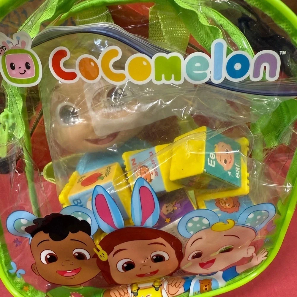CocoMelon Clear Backpack & JJ Interactive Phonics Toy Set